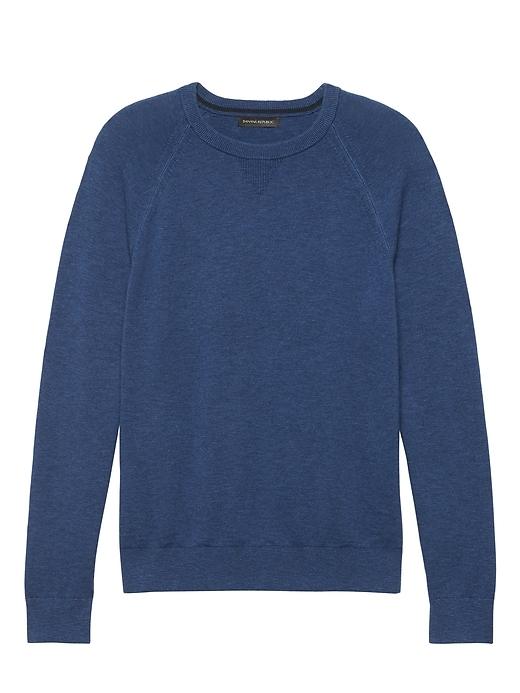 Banana Republic Mens Textured Cotton Crew-neck Sweater Basic Blue Size Xs