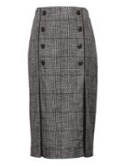 Banana Republic Womens Japan Online Exclusive Plaid Pencil Skirt With Pleated Panels Black & White & Black Size 6