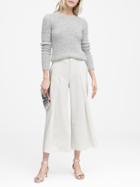 Banana Republic Womens High-rise Wide-leg Cropped Pant White Size 0