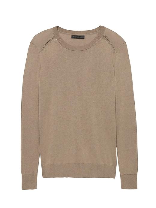 Banana Republic Womens Silk Cotton Crew-neck Sweater Taupe Heather Size S