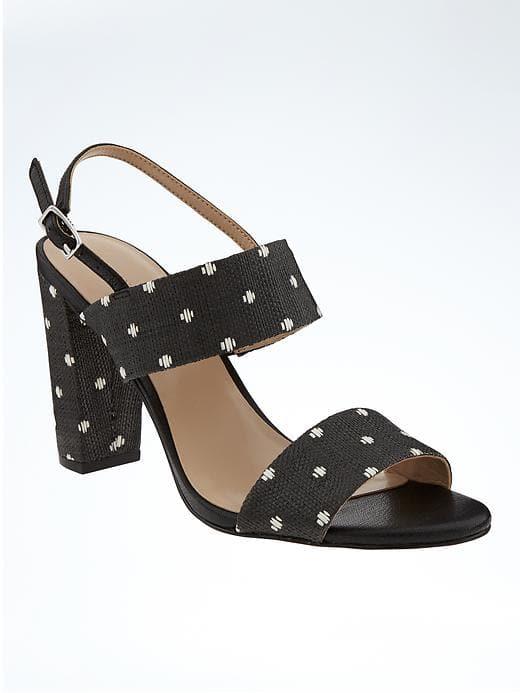 Banana Republic Double Strap Block Heel Sandal - Black/white