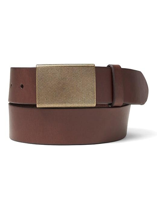 Banana Republic Mens Moto Plaque-buckle Belt Chocolate Size 32