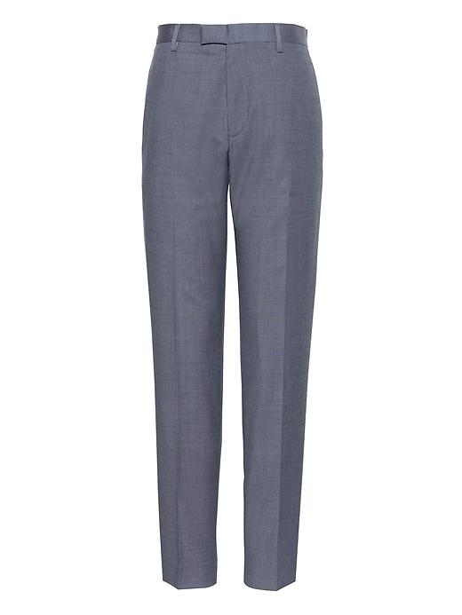 Banana Republic Mens Athletic Tapered Windowpane Performance Stretch Wool Dress Pant Blue Granite Size 26w