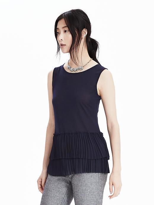Banana Republic Womens Double Tier Tank Size L - Preppy Navy