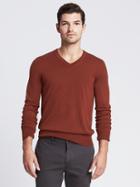Banana Republic Mens Silk Cotton Cashmere Vee Pullover Size M Tall - Muir Wood