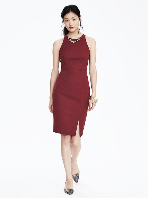 Banana Republic Womens Sleeveless Sheath Dress Size 0 - Wine