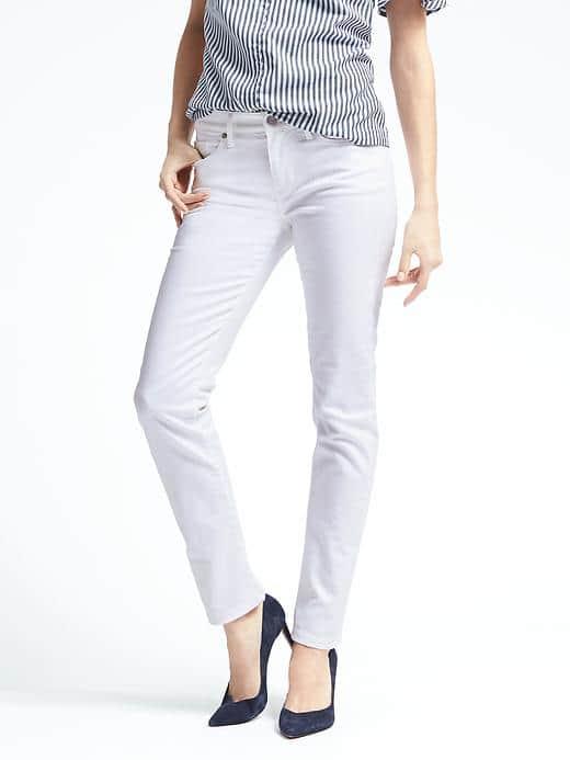 Banana Republic Womens Stay White Slim Straight Jean - Lily