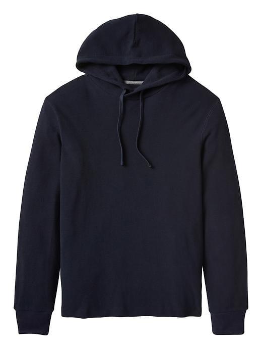 Banana Republic Mens Modal Pima Cotton Waffle Knit Hoodie - Navy