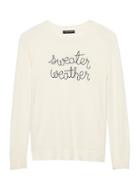 Banana Republic Womens Italian Superloft Embroidered Graphic Sweater Ivory White Size Xs