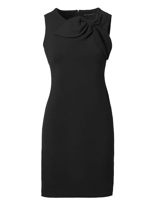 Banana Republic Womens Bow-neck Ponte Sheath Dress Black Size 14