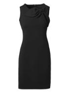 Banana Republic Womens Bow-neck Ponte Sheath Dress Black Size 14