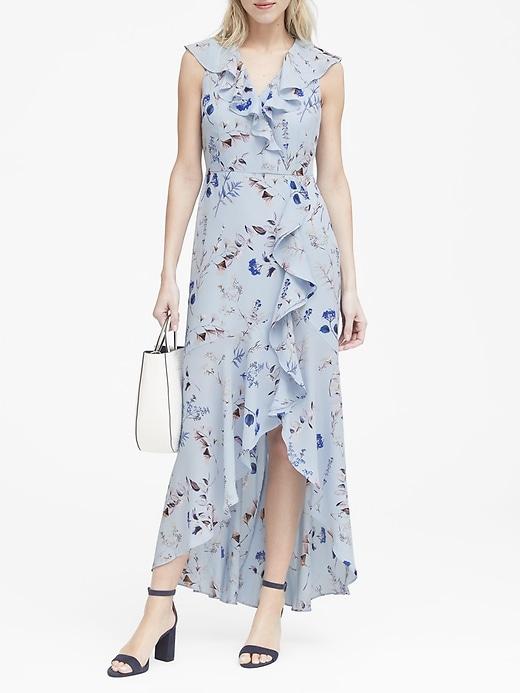Banana Republic Floral Ruffle-wrap Maxi Dress