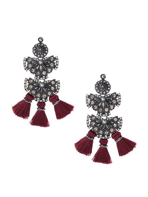 Banana Republic Womens Radiant Tassel Chandelier Earring Size One Size - Hematite