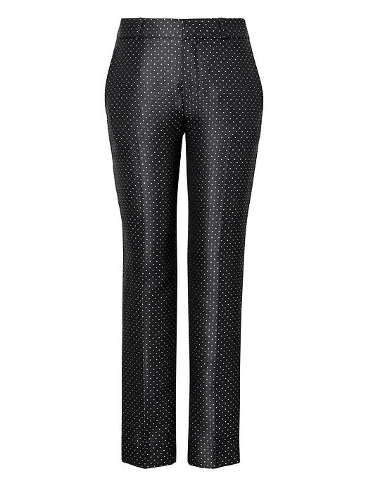 Banana Republic Womens Avery Fit Jacquard Dot Pant - Black Dot