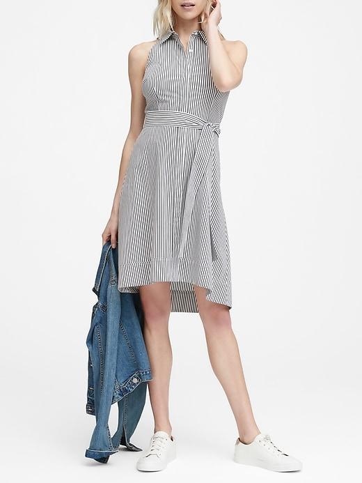Banana Republic Stripe High-low Shirt Dress
