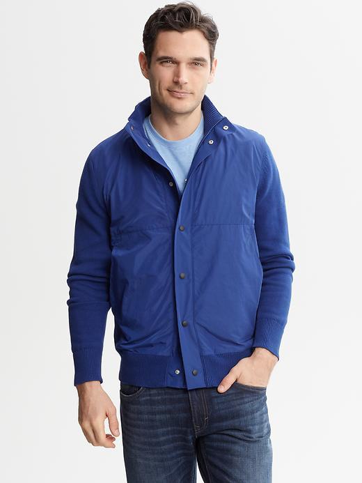 Banana Republic Performance Hybrid Hooded Sweater Size Xxl - Underwater Blue