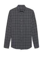 Banana Republic Mens New Slim-fit Double-weave Shirt Blue Iris Size M