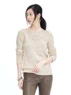 Banana Republic Womens Gold Flecked Boatneck Sweatshirt - Cocoon