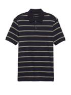 Banana Republic Mens Luxury-touch Stripe Polo Shirt Navy Size M