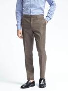 Banana Republic Mens Standard Brown Windowpane Wool Suit Trouser - Brown