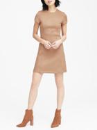 Banana Republic Womens Vegan Stretch-suede Mini Dress Cool Beige Size 6
