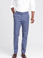 Banana Republic Mens Modern Slim Non Iron Micro Print Cotton Pant Size 32w 36l Tall - Blue