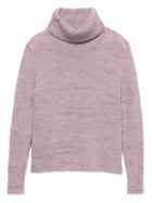 Banana Republic Womens Confetti Wool-blend Turtleneck Sweater Lavender Purple Size Xxl