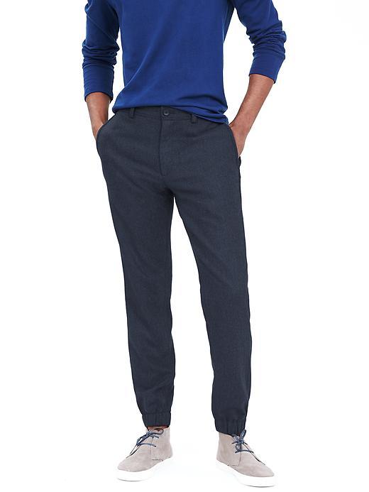 Banana Republic Mens Aiden Slim Wool Blend Jogger Pant Size 32w 36l Tall - Navy