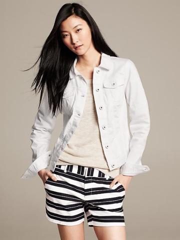 Banana Republic White Denim Jacket - White