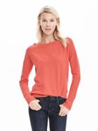 Banana Republic Womens Tipped Italian Cashmere Blend Sweater Size L - Coral