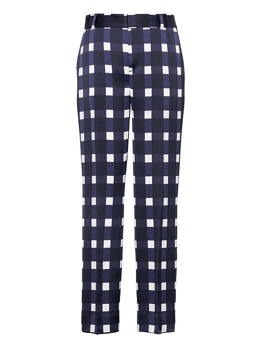 Banana Republic Womens Avery Ankle-fit Gingham Pant Blue Multi Size 4