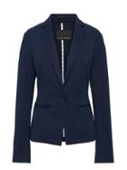 Banana Republic Womens Classic-fit Machine-washable Ponte Blazer Navy Blue Size 12