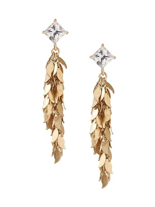 Banana Republic Womens Golden Leaves Linear Earring Gold Size One Size