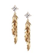 Banana Republic Womens Golden Leaves Linear Earring Gold Size One Size