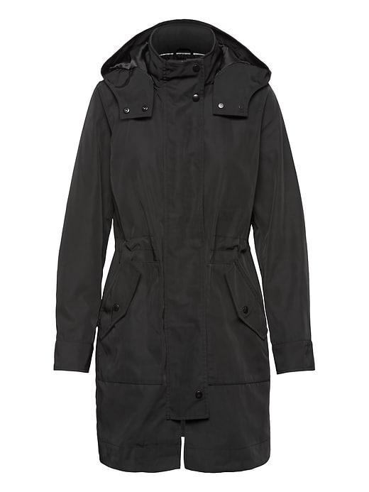 Banana Republic Womens Lightweight Anorak With Removable Hood Black Size L