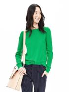 Banana Republic Womens Todd &amp; Duncan Cashmere Crew Pullover Sweater Size L - Green