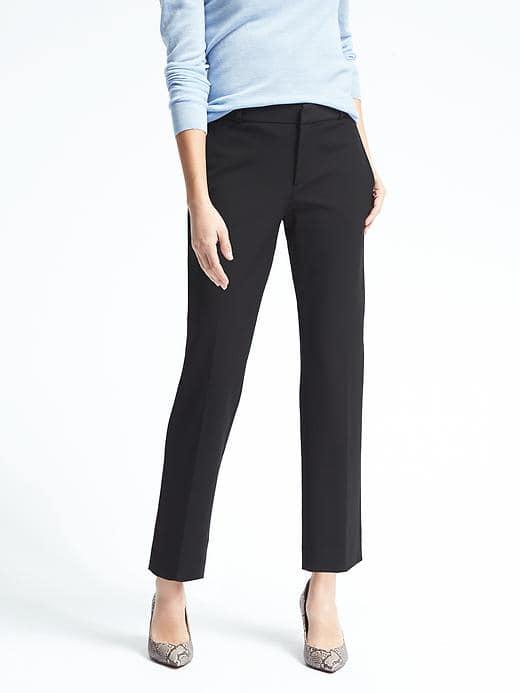 Banana Republic Womens Ryan Fit Bi Stretch Pant - Black