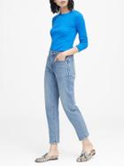 Banana Republic Petite High-rise Straight-fit Light Wash Ankle Jean