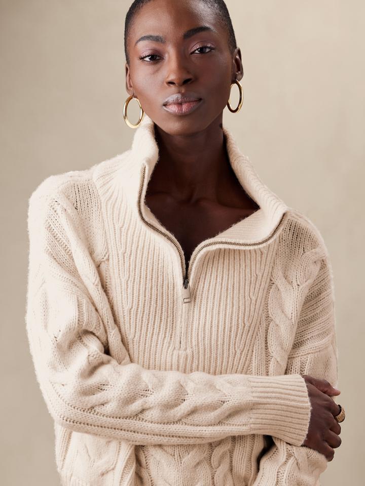 Petite Cavo Half-zip Sweater