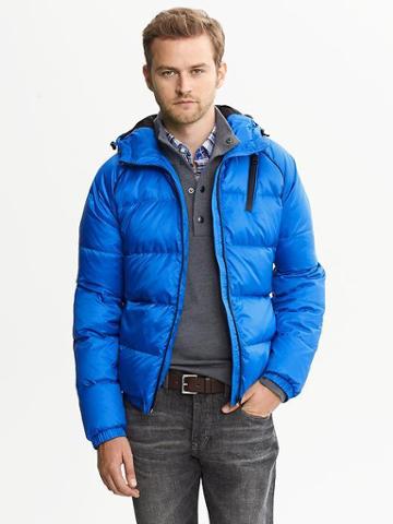 Banana Republic Down Puffer Jacket - Damselfish Blue