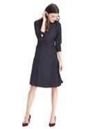 Banana Republic Womens Pleated Skirt Shirtdress Size 00 Petite - Preppy Navy