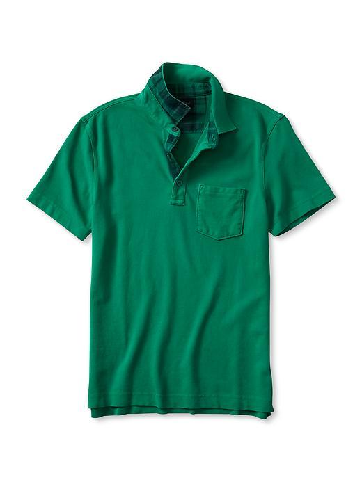Banana Republic Mens Slim Fit Garment Dyed Polo Size L Tall - Green