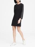 Banana Republic Womens Petite Side-stripe Shift Dress Black Size 0