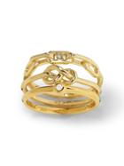 Banana Republic Womens Everyday Luxuries 14k Gold-plated Stack Rings Gold Size 6