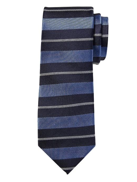 Banana Republic Mens Collegiate Stripe Silk Nanotex Tie Cabana Blue Size One Size