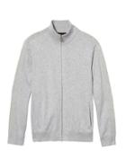 Banana Republic Mens Full Zip Sweater Jacket With Coolmax Technology - Heather Gray