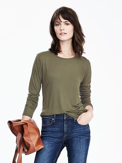 Banana Republic Womens Cotton Modal Crew Tee Size L - Country Estate
