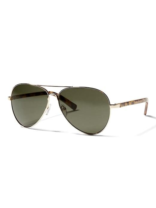 Banana Republic Womens Leighton Sunglasses Gold Size One Size