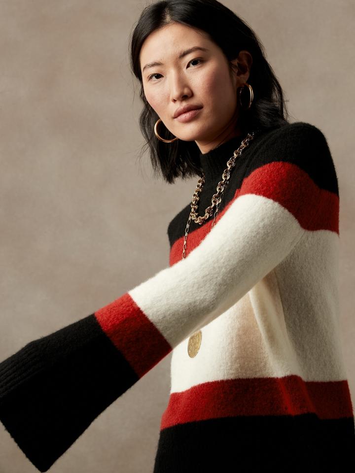 Petite Relaxed Color-blocked Sweater