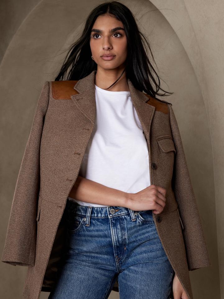 Riding Jacket With Leather Patches